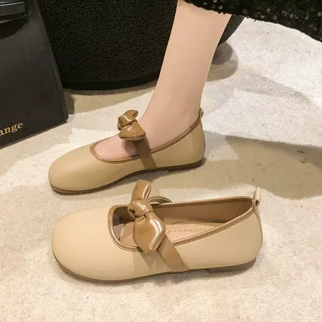 单鞋女夏季2023年新款网红时尚温柔豆豆鞋蝴蝶结一脚蹬懒人孕妇鞋商品大图