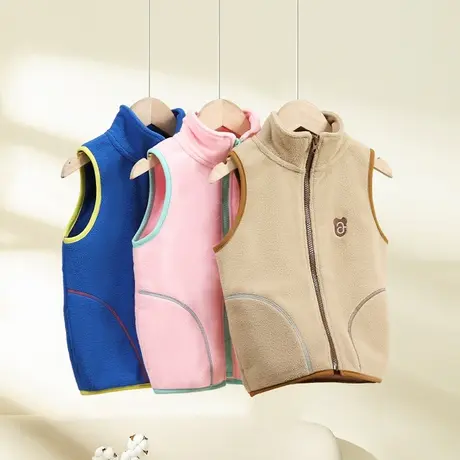 【摇粒绒】儿童毛衣马甲秋男童冬款洋气女童秋装外搭男孩无袖背心商品大图