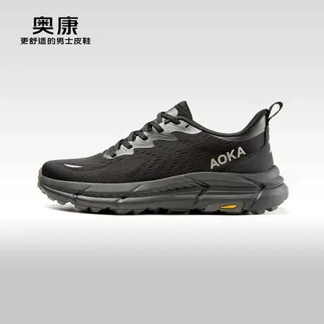 Aokang奥康2024春季新款时尚休闲鞋男系带运动舒适透气百搭单鞋商品大图