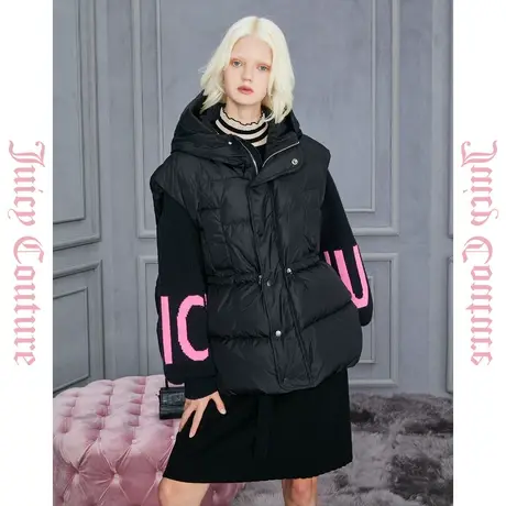 Juicy Couture橘滋2023款拼接清仓正品提花连帽女品牌羽绒服反季商品大图