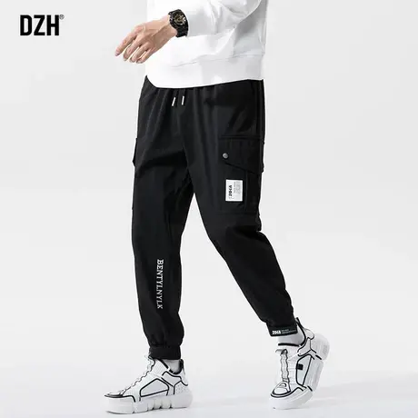 男士黑色工装休闲裤男春秋季百搭宽松束脚九分裤2023新款潮牌男裤商品大图