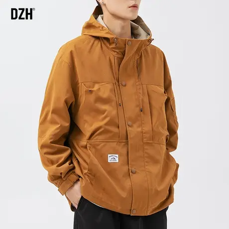 男士橘色工装外套男春秋款飞行夹克男装2023新款日系cityboy风衣商品大图