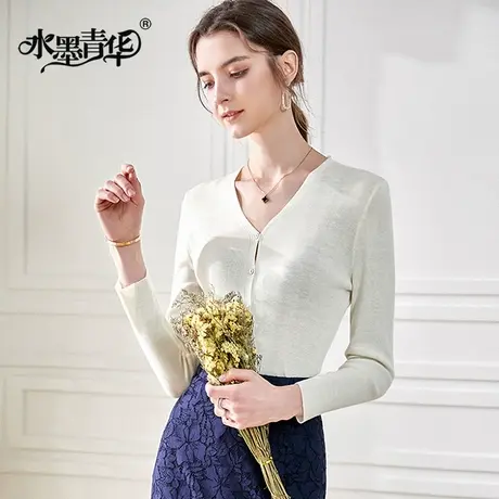 【2件7.5折】春夏装新品时尚针织开衫外搭上衣优雅百搭纯色小外套图片