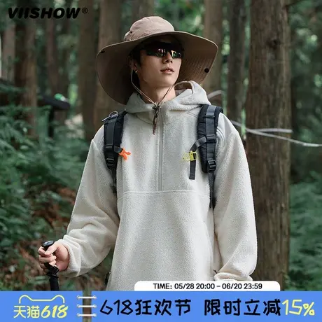VIISHOW日系双面绒半拉链长袖T恤男生潮牌秋冬户外保暖打底衫卫衣图片