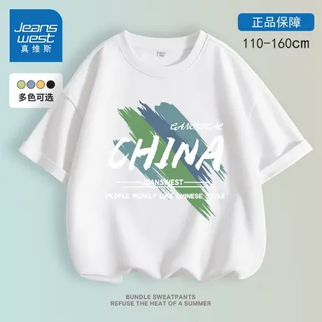 真维斯男童短袖T恤夏季薄款中国风国潮上衣潮牌童装外穿儿童夏装商品大图