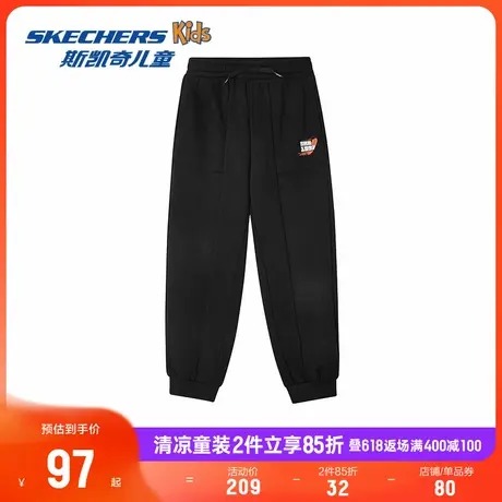 Skechers斯凯奇童装男童运动裤夏季新款男孩束脚裤儿童针织长裤商品大图
