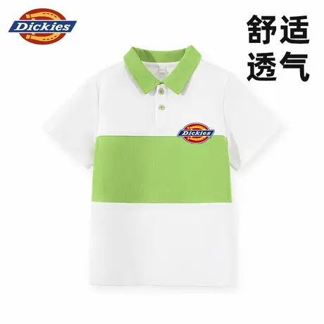 Dickies童装男童短袖t恤男孩夏季撞色polo衫儿童夏款运动拼接体恤商品大图