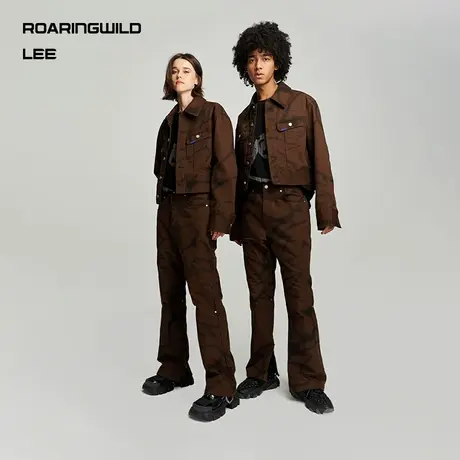 【Lee x ROARINGWILD】23秋冬新品棕色印花男女同款布裤潮A04702图片