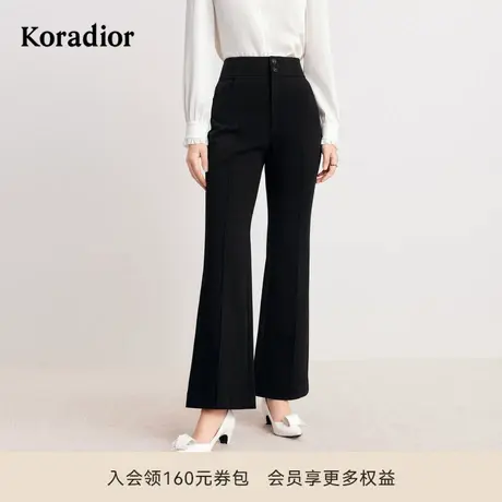 珂莱蒂尔秋季经典简约商务通勤百搭微喇裤子女休闲长裤商品大图