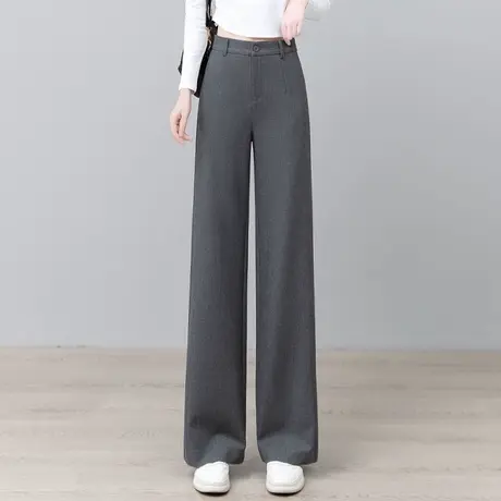 高腰显瘦窄版直筒裤女2025春秋新款阔腿裤百搭舒适时尚休闲裤图片