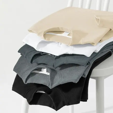 德绒长袖t恤男半高领秋季小衫双面绒中领内搭打底衫保暖纯色秋衣图片