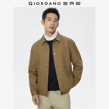 佐丹奴外套男装纯棉破骨口袋翻领梭织夹克外套 01075087商品大图
