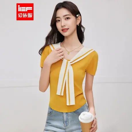 IEF/爱依服2025夏季新款法式温柔小女人气质设计感百搭毛织上衣商品大图