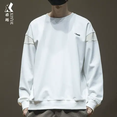 美式潮牌套头卫衣男初秋宽松大码320g重磅抗皱内搭打底衫长袖上衣图片