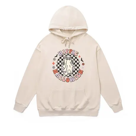 vintage美式炸街连帽卫衣男女oversize棋盘格幽灵小众上衣外套潮商品大图