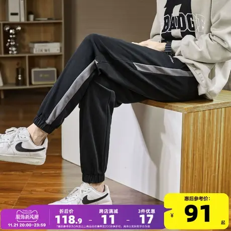 唐狮2023春秋新款运动裤男士束脚卫裤简约宽松休闲长裤子男潮牌冬商品大图