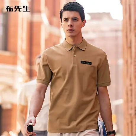 MrBu布先生微廓形立体字母魔术贴Polo衫春夏翻领男士T恤AT11798商品大图