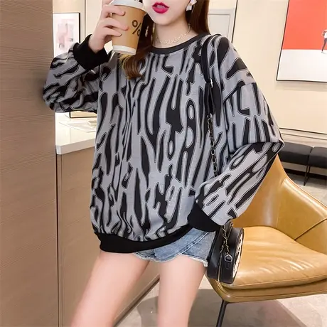 2023年新款春秋卫衣女长袖欧美风复古炸街宽松百搭高中学生外套潮图片