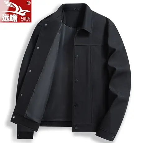 男士短款夹克外套男2023新款春秋季潮牌宽松男装翻领休闲上衣男款商品大图