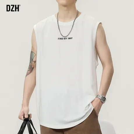 男士运动速干背心男夏季潮牌男装2023年新款美式坎肩上衣无袖t恤图片