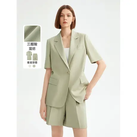 朗姿法式气质高级感修身西装外套职业通勤西服上衣2023年夏季奥莱图片
