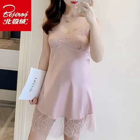 吊带睡裙子夏季薄款带胸垫性感睡衣女土冰丝吊带蕾丝可爱家居服商品大图