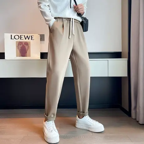 卫裤男秋季潮牌纯色潮流韩版宽松束脚哈伦裤ins运动百搭休闲长裤商品大图