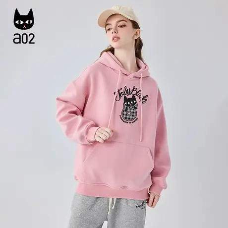 a02【城市步行】2024春季新款连帽卫衣印花可爱宽松韩版舒适上衣图片