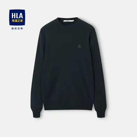 HLA/海澜之家100%绵羊毛长袖针织衫2023秋冬新款修身柔软羊毛衫男图片