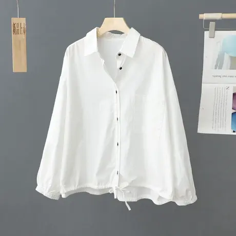 纯色白衬衫女设计感小众衬衣法式显瘦小衫上衣小个子春夏2023新款图片