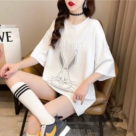 网红ins超火短袖t恤女夏韩版宽松欧货大版原宿风半袖体桖上衣服潮图片