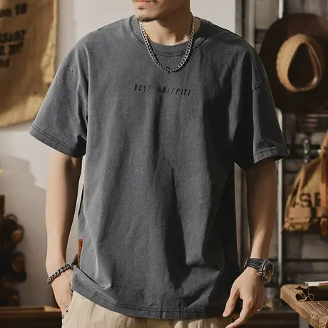 Modi Nick/摩帝尼克休闲舒适夏季男士短袖t恤宽松纯棉潮牌男款T恤商品大图