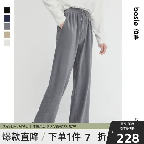 bosie伯喜2025年春秋季新款卫裤男情侣灯芯绒肌理感休闲裤子潮商品大图