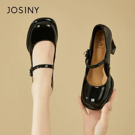 Josiny/卓诗尼法式新娘婚鞋女鞋2024春季新款高跟玛丽珍鞋女鞋子商品大图