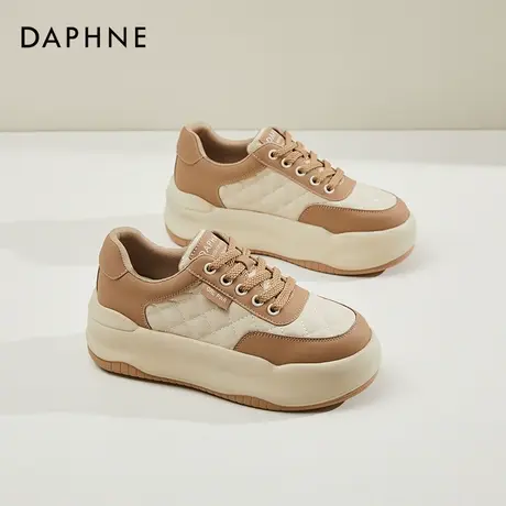 Daphne达芙妮 小个子穿搭~厚底休闲运动鞋女显脚小复古轻便板鞋子商品大图