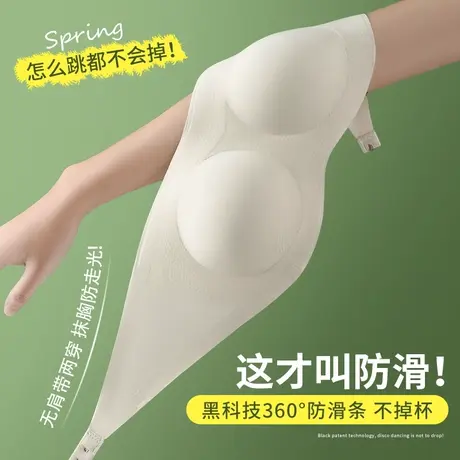 无肩带内衣女小胸聚拢抹胸防走光裹胸无钢圈防滑夏薄款内搭文胸罩商品大图