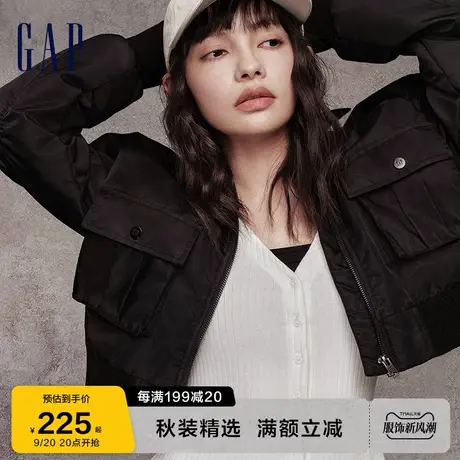 【女友T】Gap女装秋季2023新款开衫V领长袖T恤757761休闲上衣图片