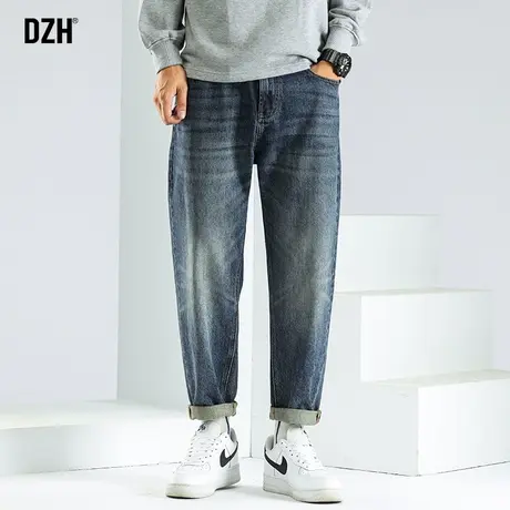 男士水洗牛仔裤男秋秋季直筒哈伦裤vibe裤子高街潮牌新款休闲长裤商品大图