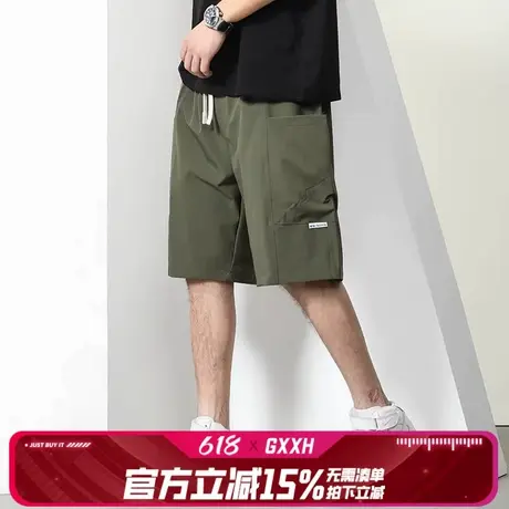 GxxH大码男装工装短裤男士夏季新款宽松美式复古直筒休闲五分裤商品大图