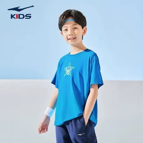鸿星尔克童装男童运动短袖T恤2025春夏季新款中大童儿童休闲上衣t图片