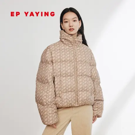 EP YAYING雅莹女装 白鹅绒短款高领显瘦羽绒服 2023秋冬新款Y111A图片