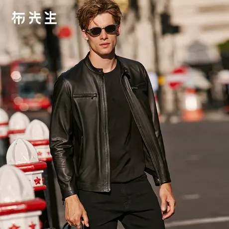 MrBu布先生机车风立领拉链皮衣2025秋冬新款羊皮革外套男PT16796图片
