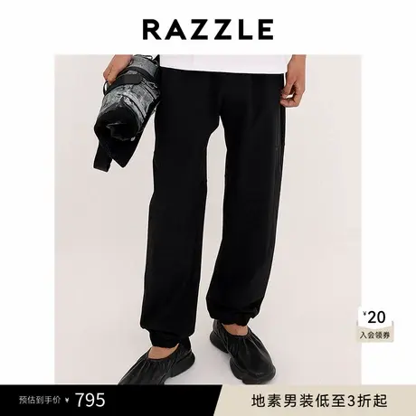 RAZZLE 地素男装黑色秋季拼接运动裤商品大图