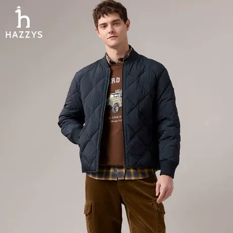 【商场同款】HAZZYS哈吉斯2025秋季新品男休闲通勤短款羽绒服上衣商品大图