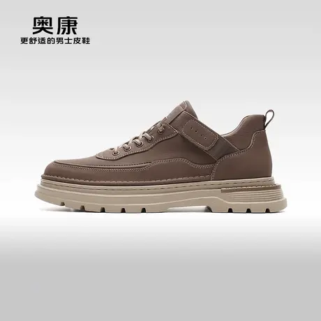 【门店发货】Aokang奥康秋季新款时尚工装鞋男真皮耐磨单鞋商品大图