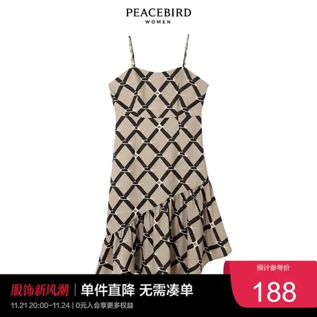 太平鸟气质流行春秋时尚年新款主题纹样吊带连衣裙A5FAC1B82图片