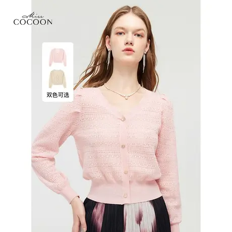 MISSCOCOON羊毛针织衫女24春季新款宫廷风长袖上衣商品大图