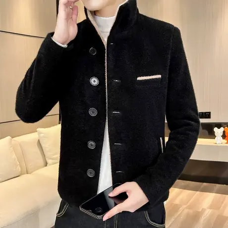 秋冬季男装加厚毛呢外套潮牌帅气短款百搭秋装男新款韩版呢子夹克商品大图
