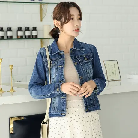 牛仔外套女春秋短款韩版修身显瘦学生长袖新款大码牛仔服上衣图片
