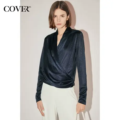 COVER秋季荡领层次感随性优雅衬衫图片
